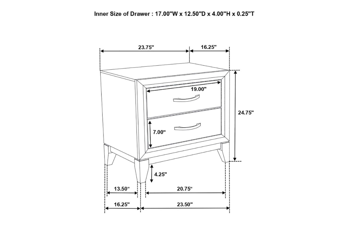 WATSON 2-DRAWER NIGHTSTAND GREY OAK