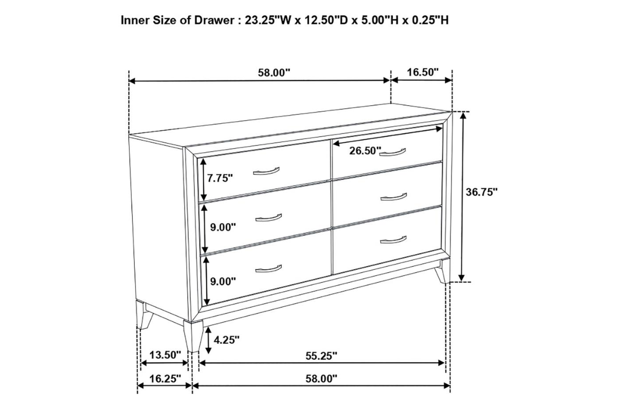 WATSON 6-DRAWER DRESSER GREY OAK