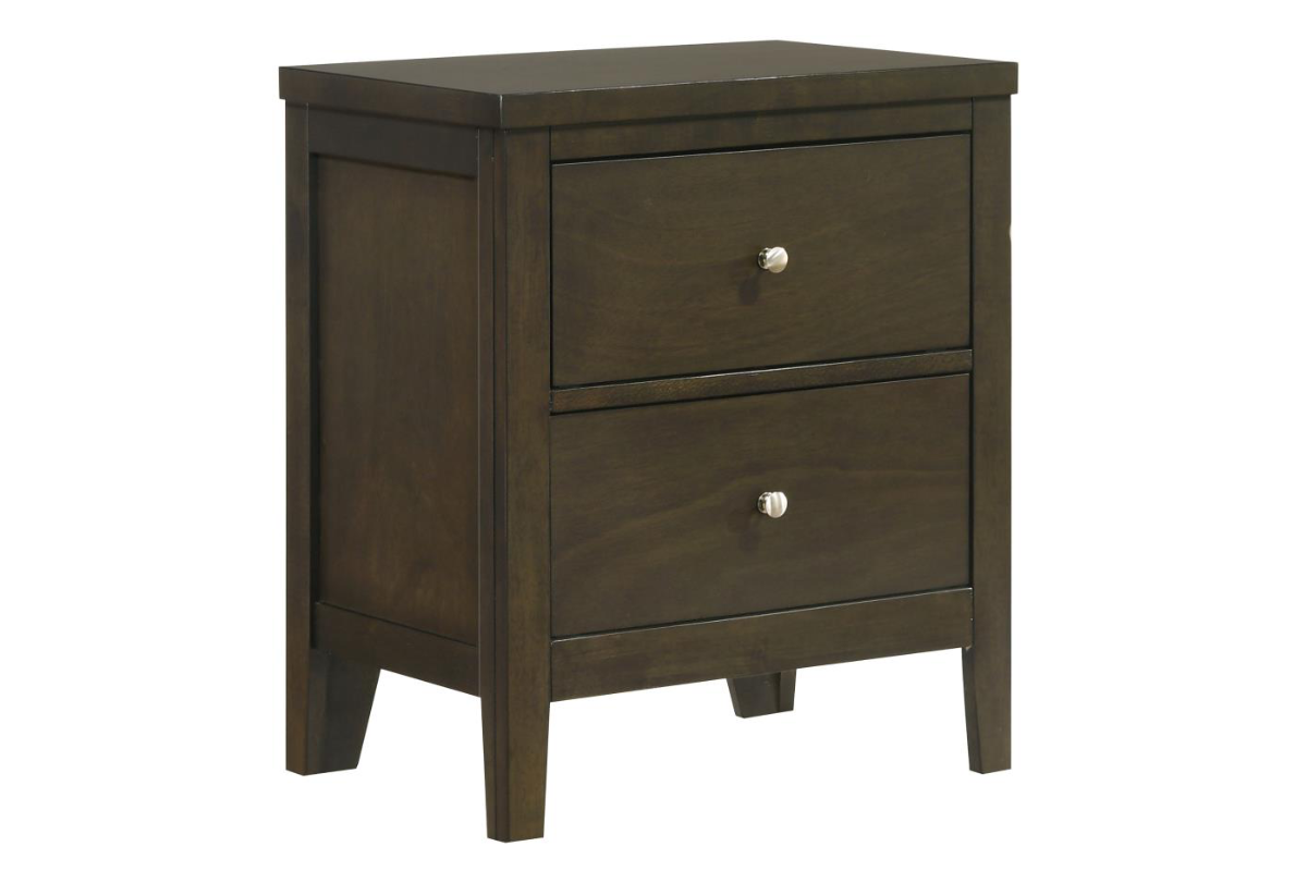 WILKES 2-DRAWER NIGHTSTAND BEDSIDE TABLE DARK COCOA