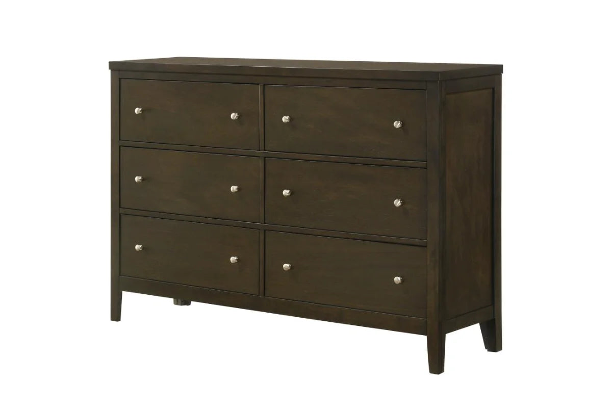 WILKES 6-DRAWER DRESSER CABINET DARK COCOA
