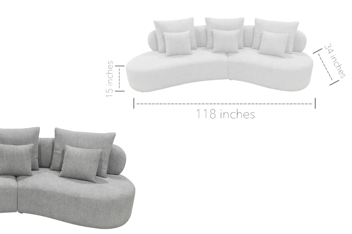 Grace Sectional Sofa with pillows
