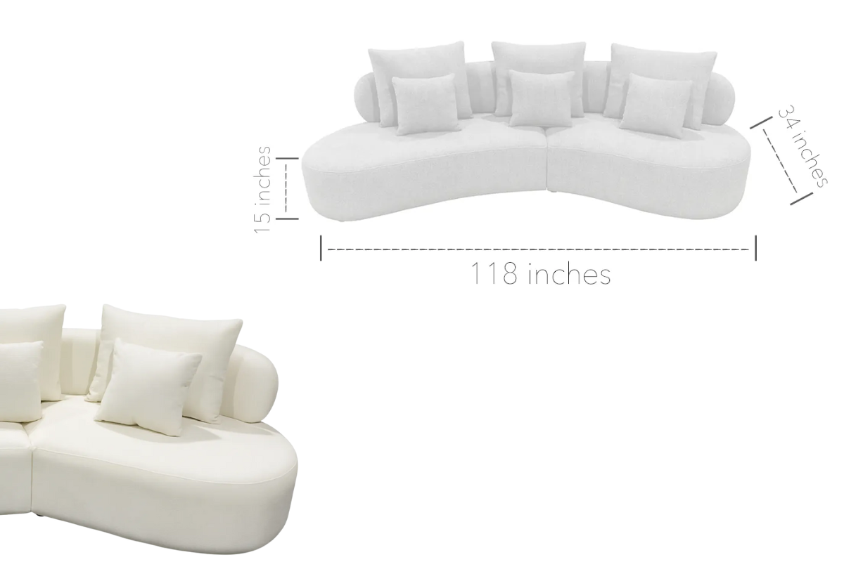Grace Sectional Sofa with pillows