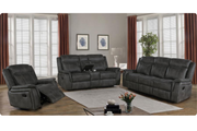 LAWRENCE  UPHOLSTERED RECLINING SOFA SET CHARCOAL