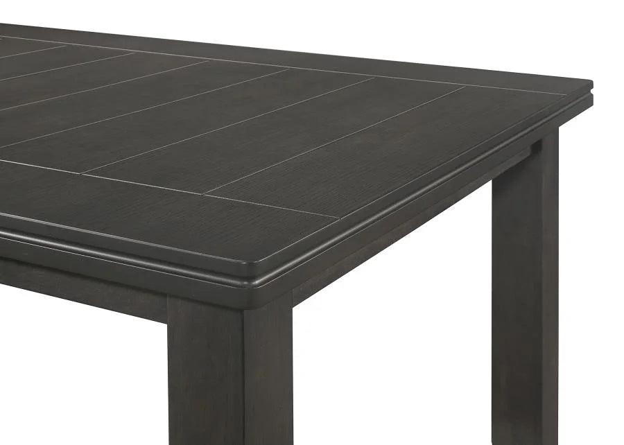 DALILA RECTANGULAR 66-INCH WOOD DINING TABLE DARK GREY