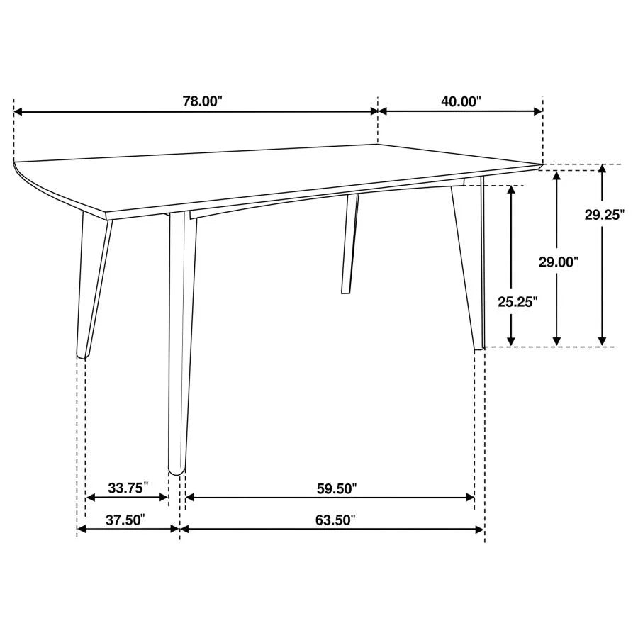 MALONE RECTANGULAR 78-INCH WOOD DINING TABLE DARK WALNUT