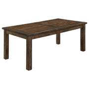 COLEMAN RECTANGULAR 79-INCH DINING TABLE RUSTIC GOLDEN BROWN