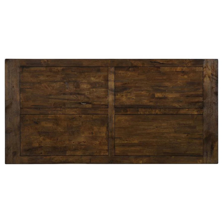 COLEMAN RECTANGULAR 79-INCH DINING TABLE RUSTIC GOLDEN BROWN