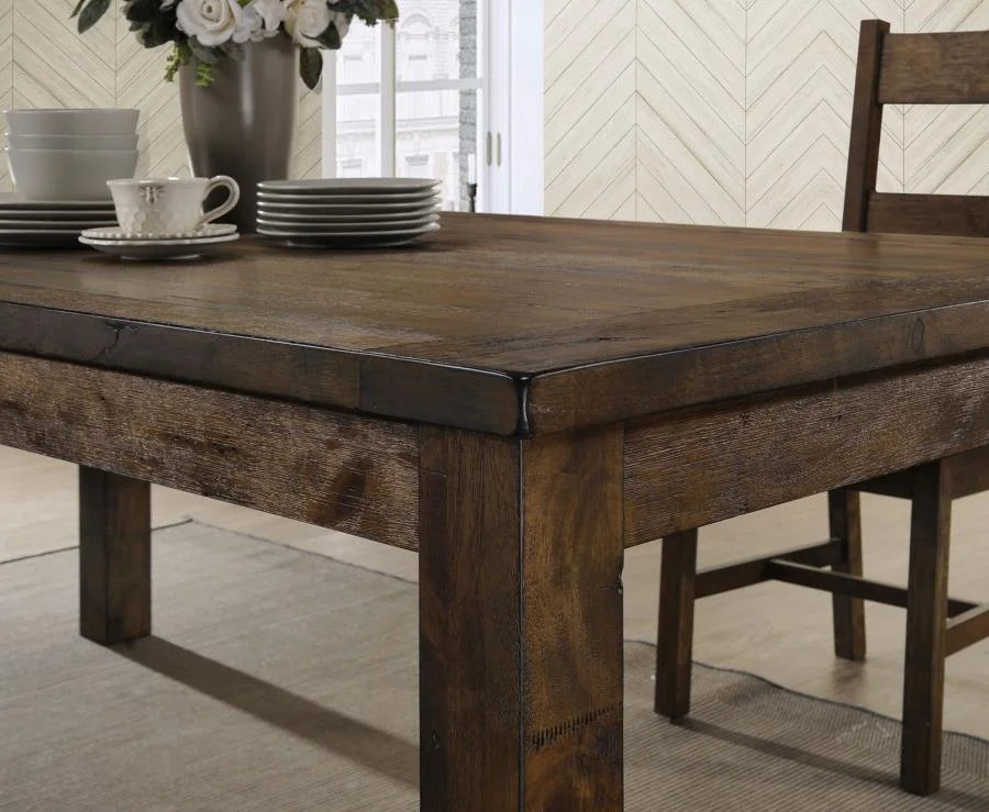 COLEMAN RECTANGULAR 79-INCH DINING TABLE RUSTIC GOLDEN BROWN