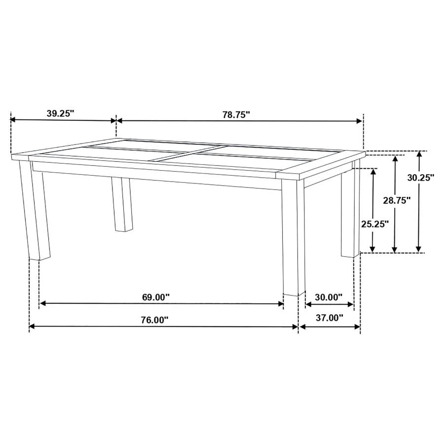 COLEMAN RECTANGULAR 79-INCH DINING TABLE RUSTIC GOLDEN BROWN