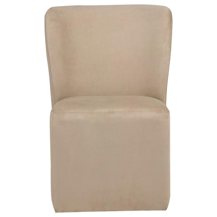 Jaelynn Upholstered Parsons Dining Side Chair Tan (Set of 2)