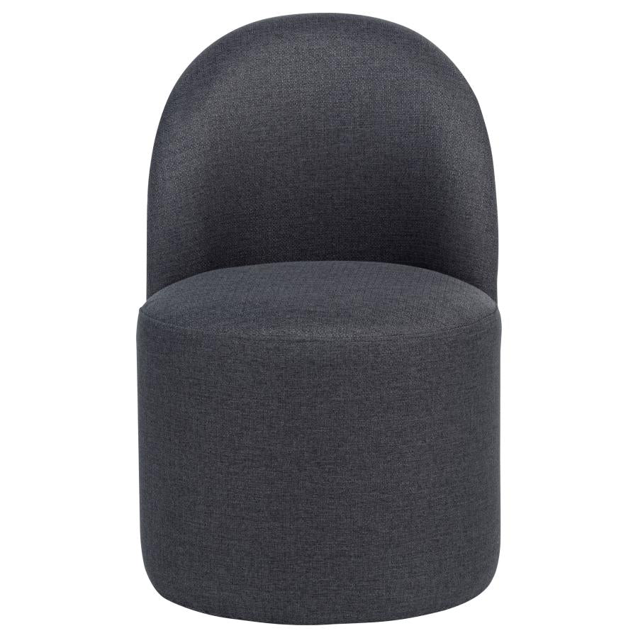 Aubrey Upholstered Barrel Dining Side Chair Charcoal (Set of 2)