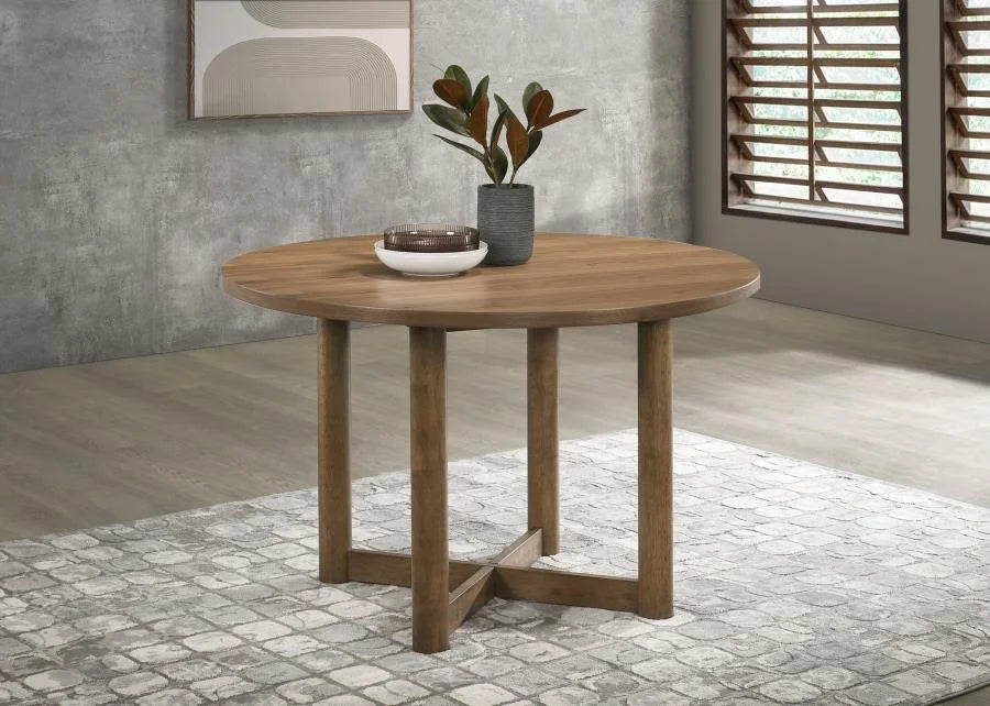 CRESTMORE 46-INCH ROUND WOOD DINING TABLE WALNUT