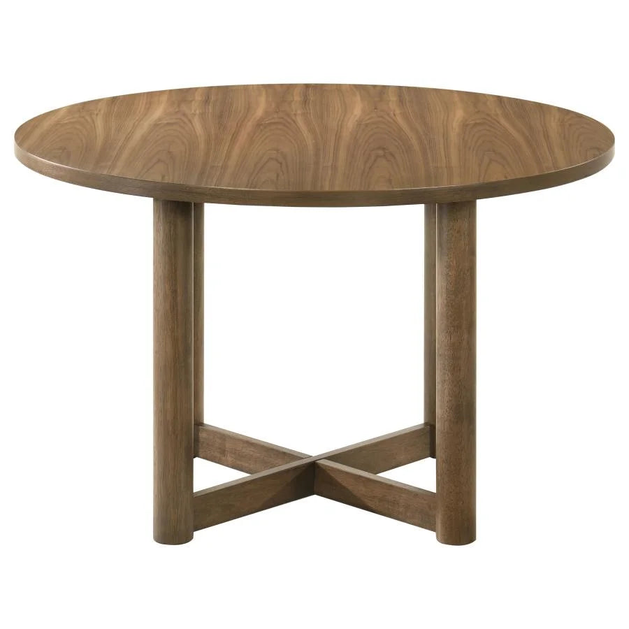 CRESTMORE 46-INCH ROUND WOOD DINING TABLE WALNUT