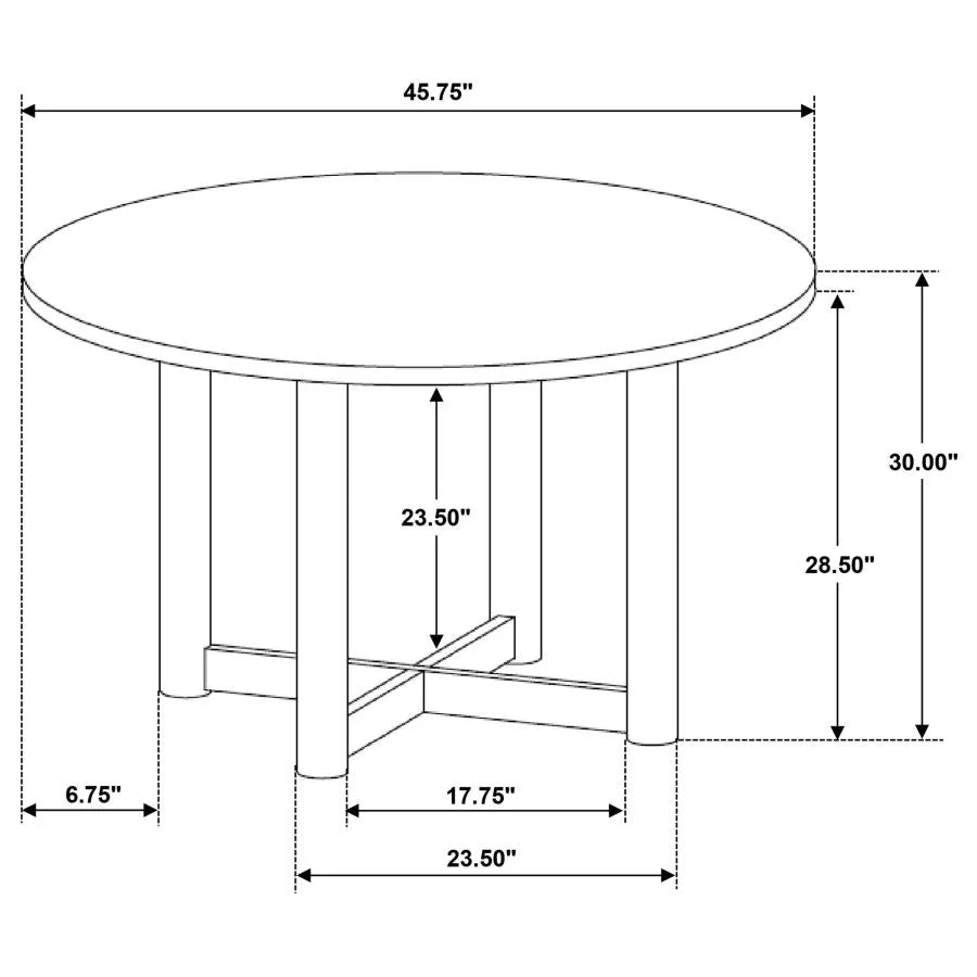 CRESTMORE 46-INCH ROUND WOOD DINING TABLE WALNUT