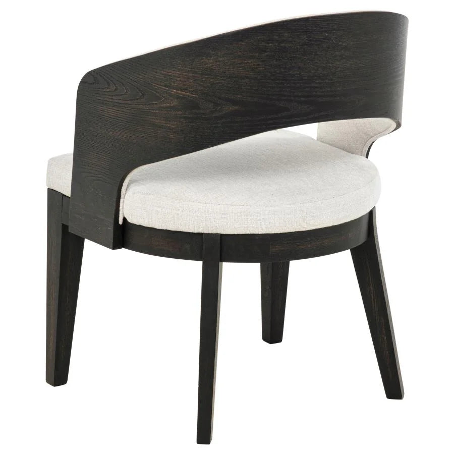 LEANDRO 5-PIECE ROUND DINING TABLE SET BURNISHED BLACK