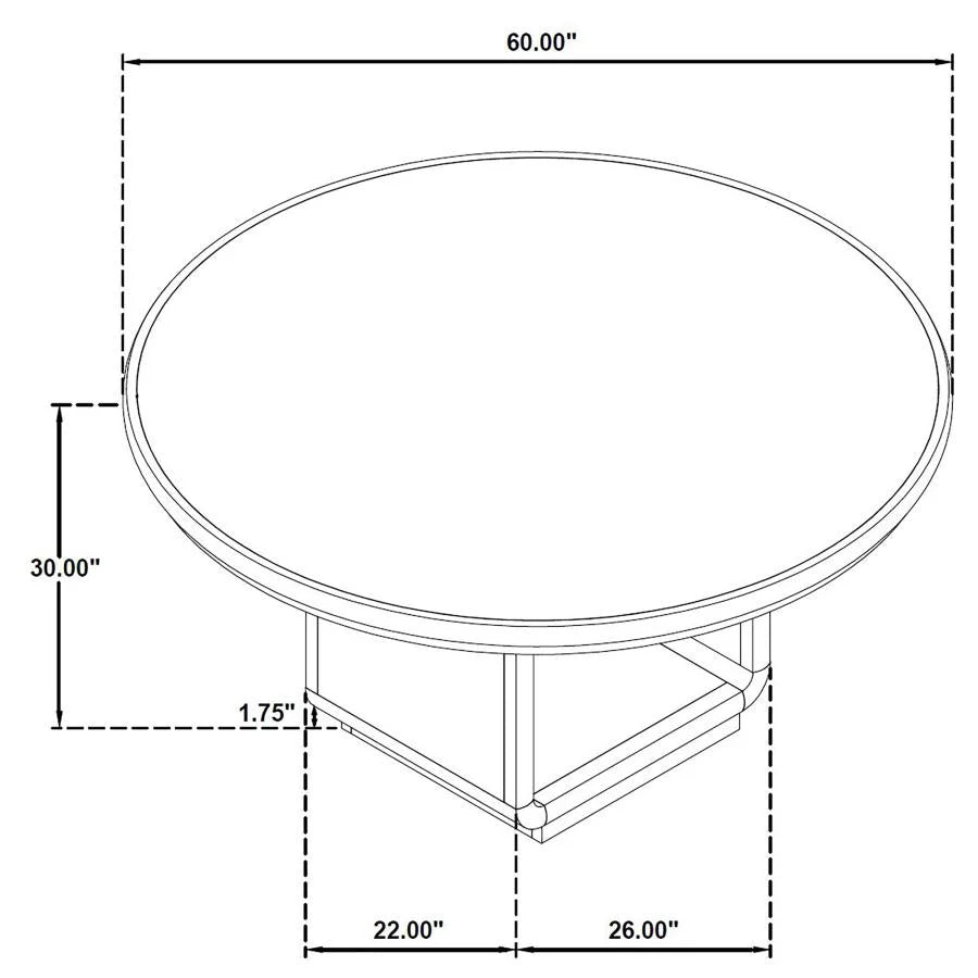 LEANDRO 5-PIECE ROUND DINING TABLE SET BURNISHED BLACK