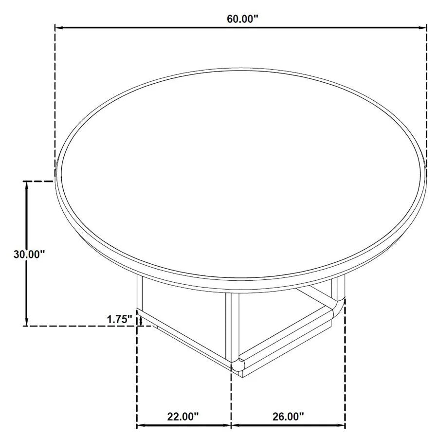 LEANDRO  ROUND DINING TABLE SET BURNISHED BLACK