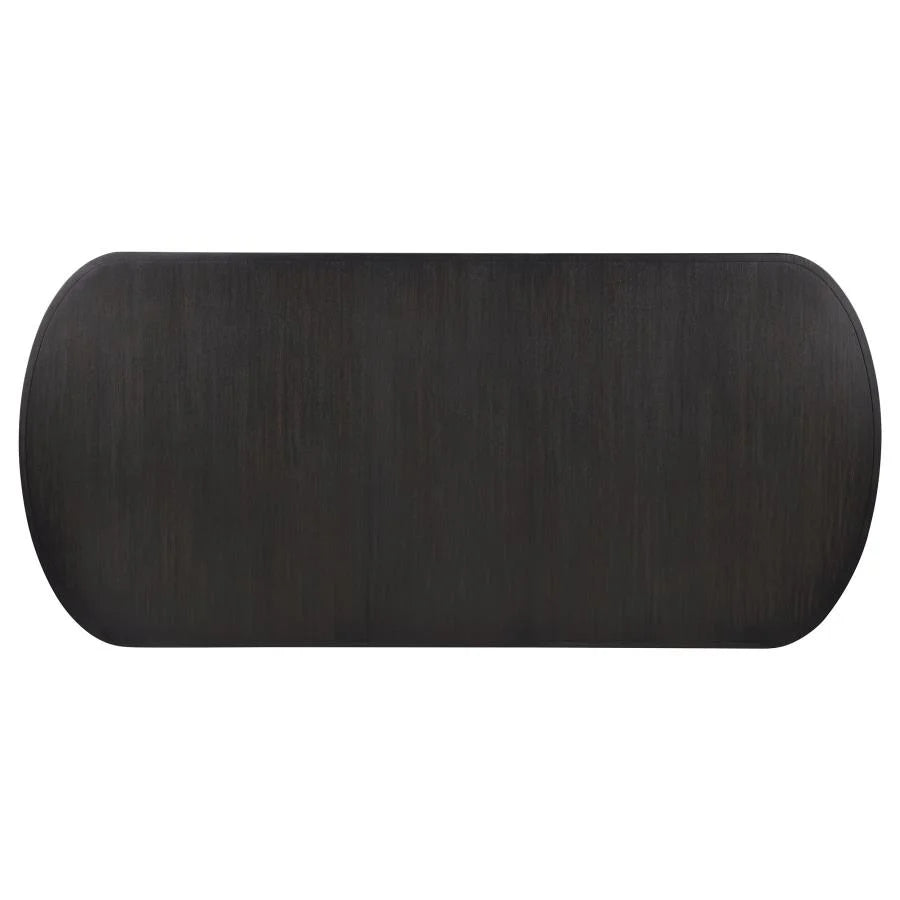 LEANDRO 7-PIECE ROUND DINING TABLE SET BURNISHED BLACK