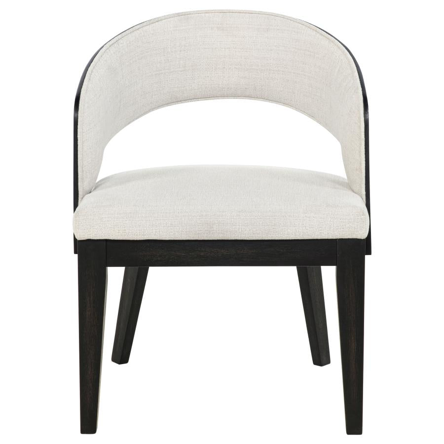 Leandro Upholstered Dining Arm Chair Cream (Set of 2)