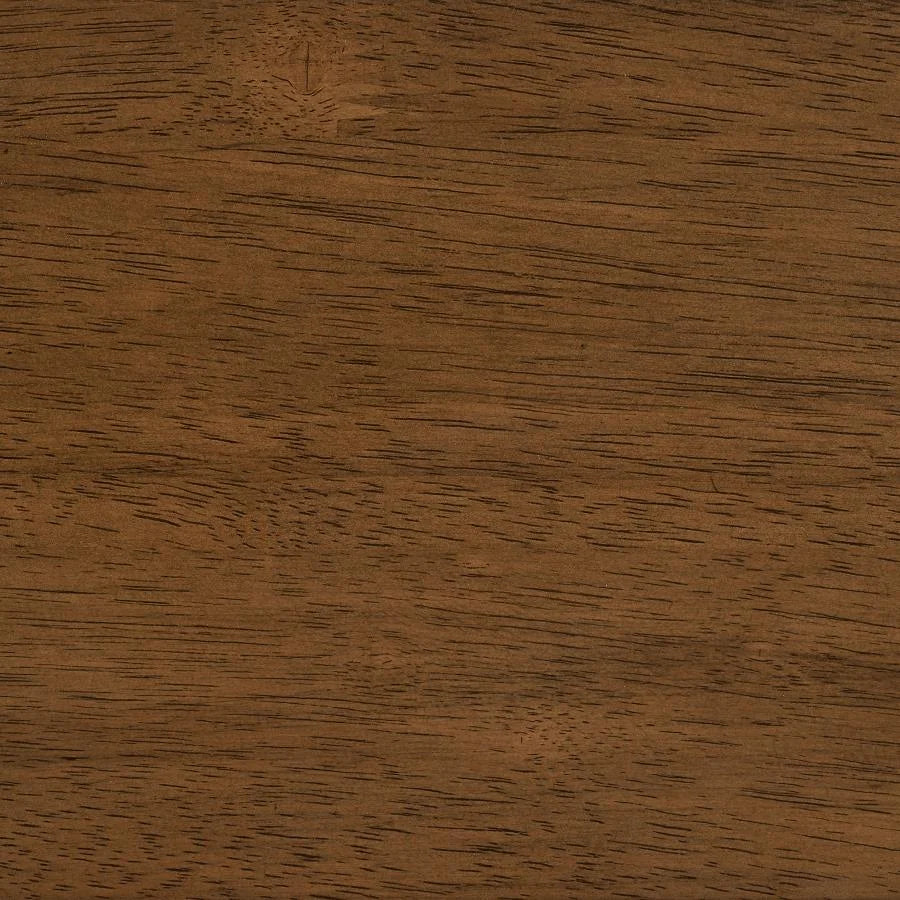 PAXTON ROUND 48-INCH GLASS TOP WOOD DINING TABLE BROWN