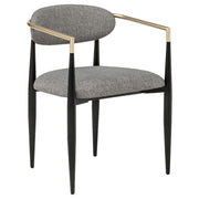Bradbury Fabric Upholstered Dining Arm Chair Grey (Set of 2)