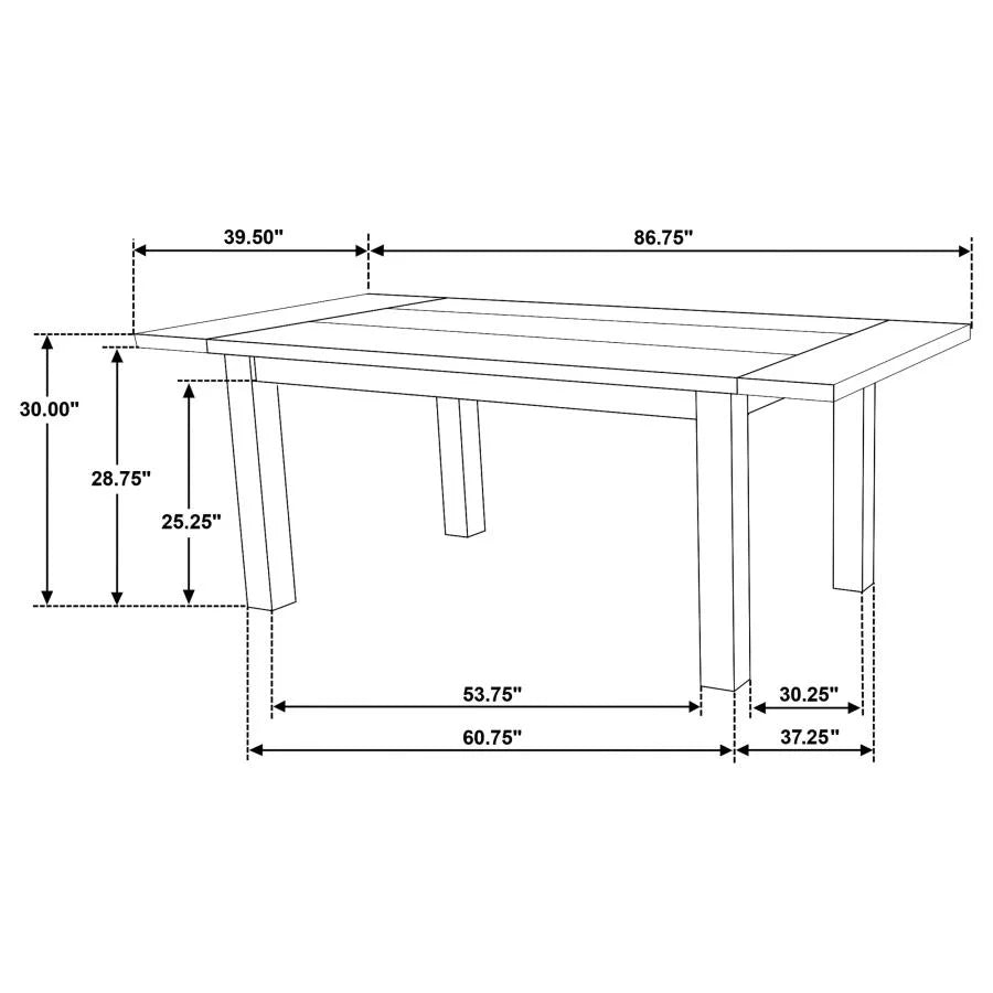 CARDOVA 87-INCH SOLID WOOD EXTENSION DINING TABLE VINEYARD OAK