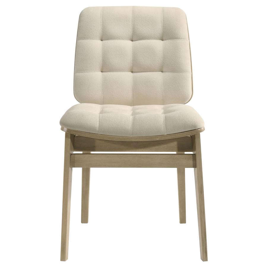 Redbridge Upholstered Side Chair Cream and Natural Oak (Set of 2)
