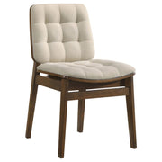 Redbridge Upholstered Side Chair Cream and Walnut (Set of 2)