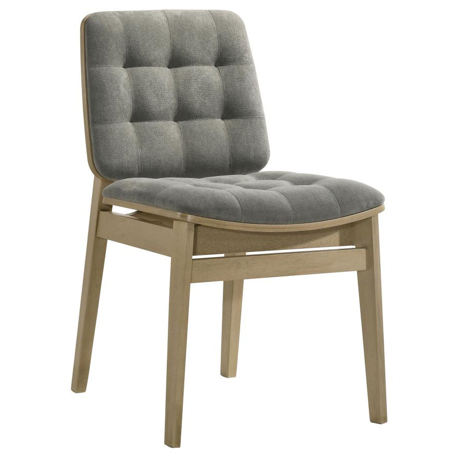 Redbridge Upholstered Side Chair Grey and Natural Oak (Set of 2)