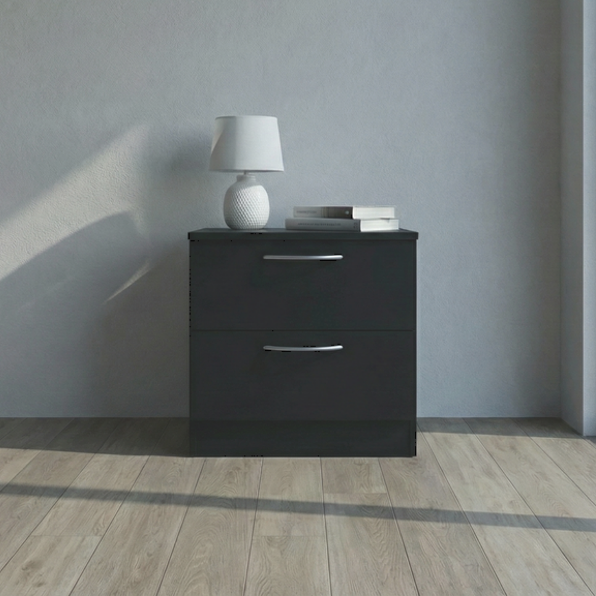 ALLEGRO 2-DRAWER NIGHTSTAND BLACK MATTE