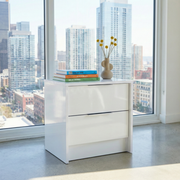 FLORENCE 2-DRAWER NIGHTSTAND WHITE HIGH GLOSS