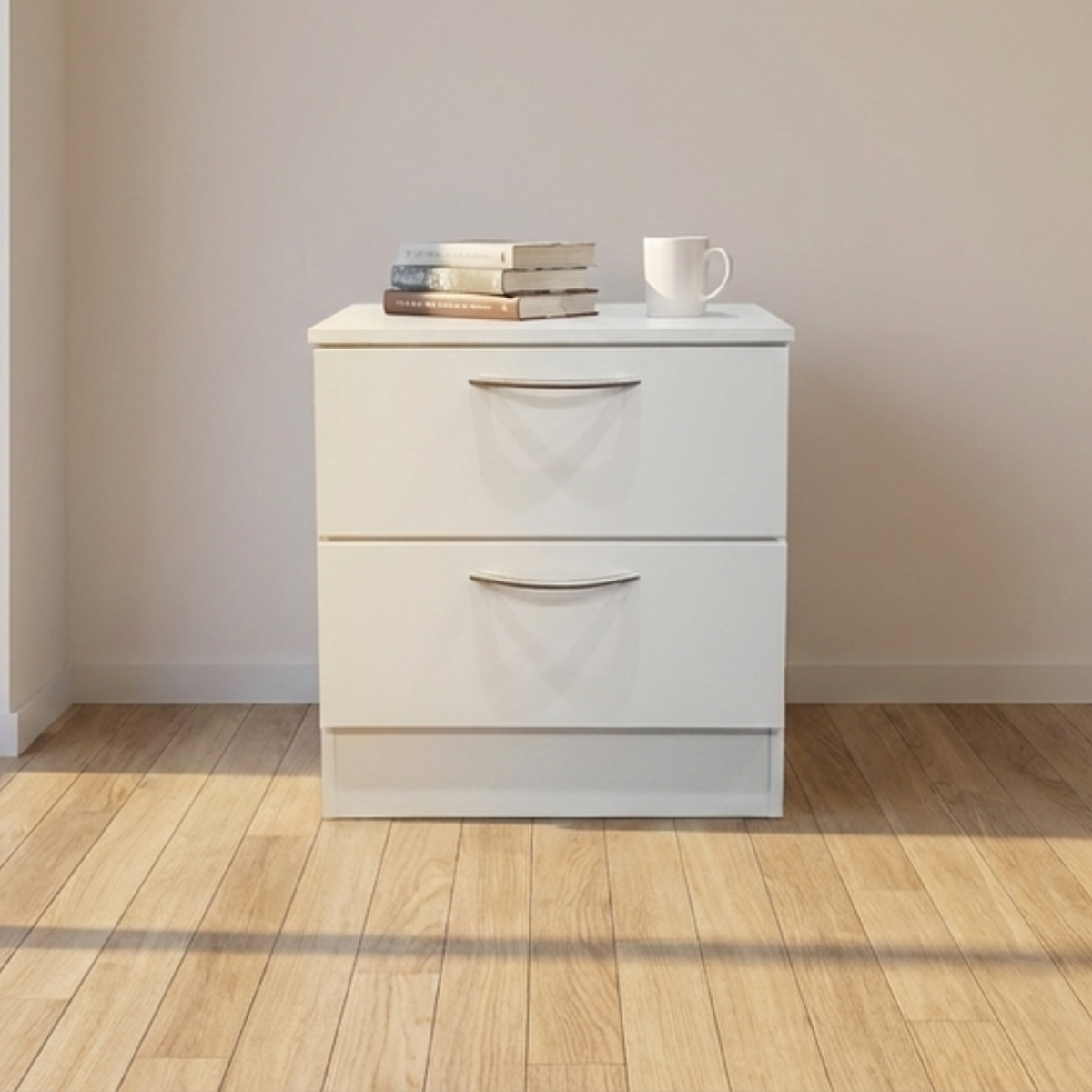 ALLEGRO 2-DRAWER NIGHTSTAND WHITE MATTE