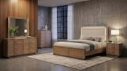 LEANNE 5-PIECE QUEEN BEDROOM SET LIGHT OAK