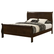 LOUIS PHILIPPE WOOD SLEIGH BED CAPPUCCINO