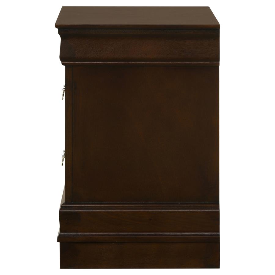 LOUIS PHILIPPE 2-DRAWER NIGHTSTAND CAPPUCCINO