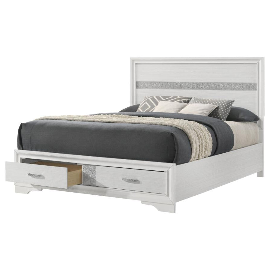MIRANDA 51-INCH WOOD QUEEN STORAGE PANEL BED WHITE