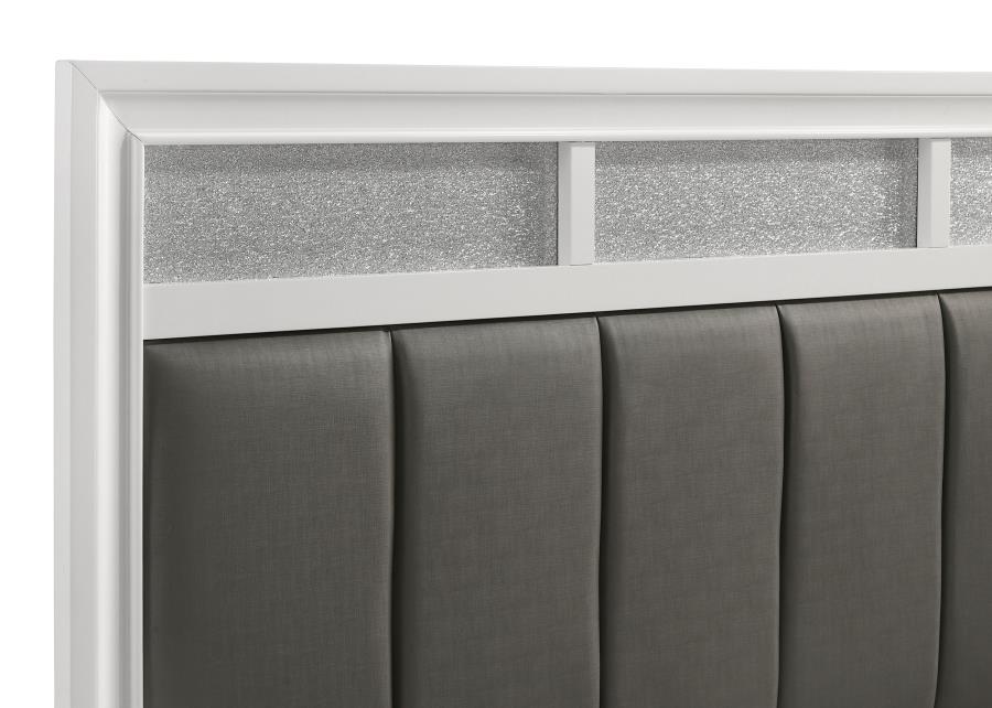 BARZINI WOOD QUEEN PANEL BED WHITE