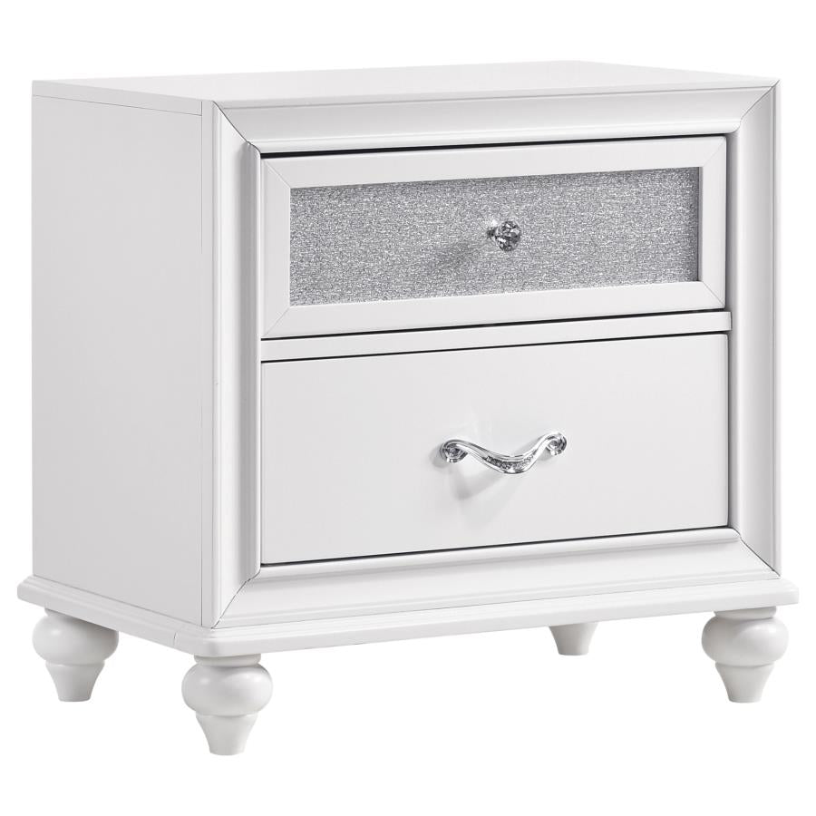 BARZINI 2-DRAWER NIGHTSTAND WHITE