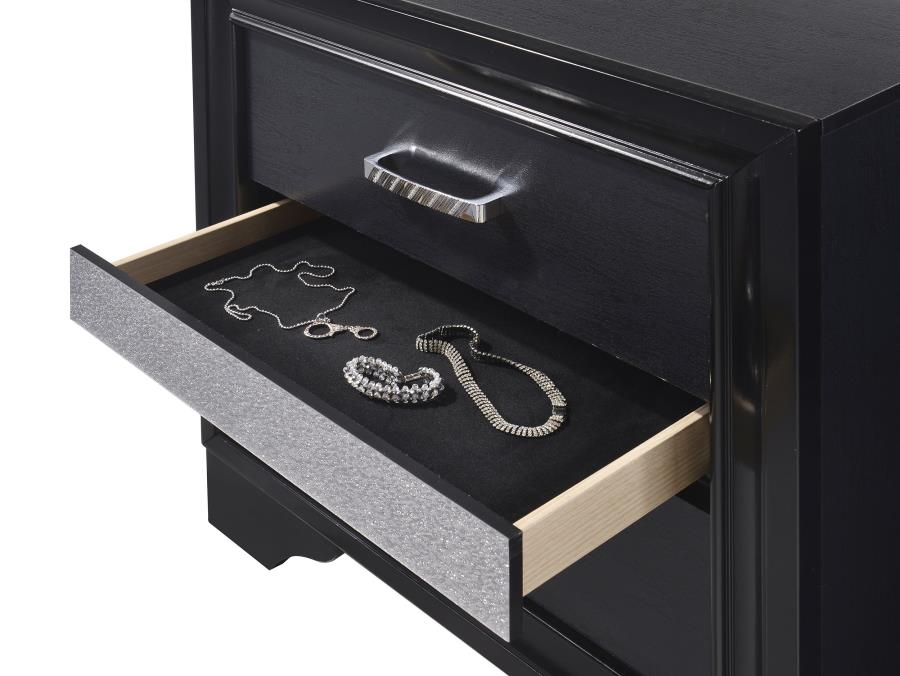 MIRANDA 3-DRAWER NIGHTSTAND BLACK
