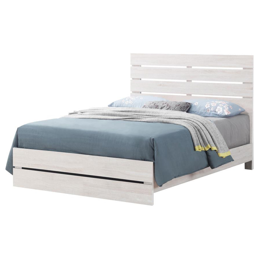 BRANTFORD WOOD QUEEN PANEL BED COASTAL WHITE