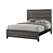 WATSON WOOD PANEL BED GREY OAK