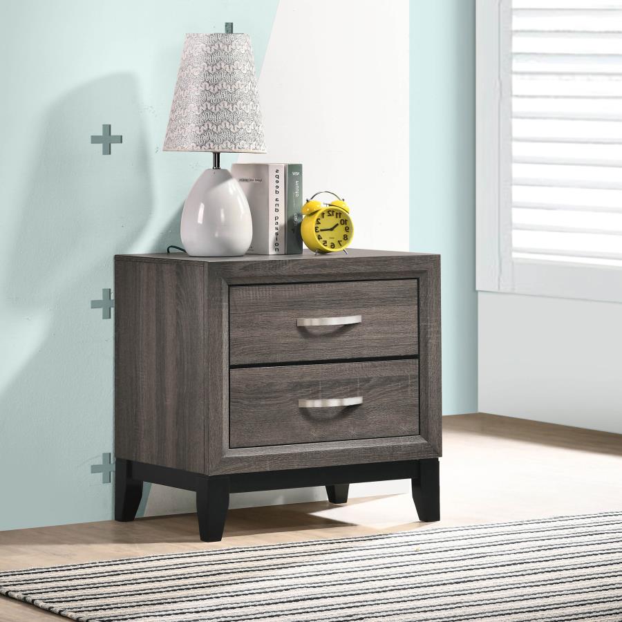 WATSON 2-DRAWER NIGHTSTAND GREY OAK