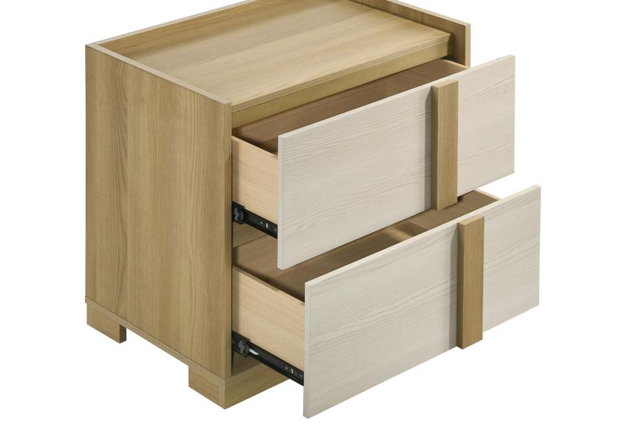 HYLAND 2-DRAWER NIGHTSTAND BEDSIDE TABLE NATURAL
