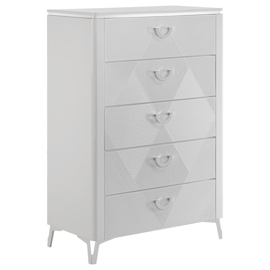 Cassia LED Bedroom Set White High Gloss