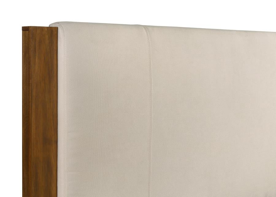 Adderley Wood Panel Bed Cream and Warm Brown