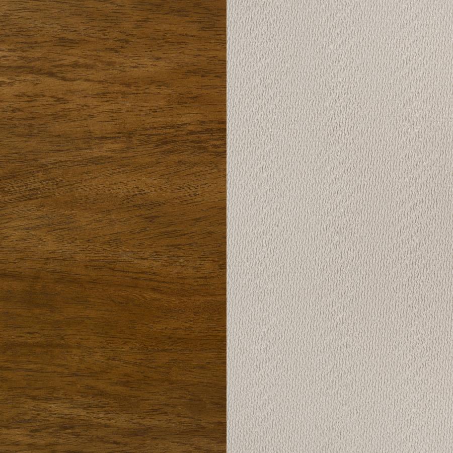 Adderley Wood Panel Bed Cream and Warm Brown