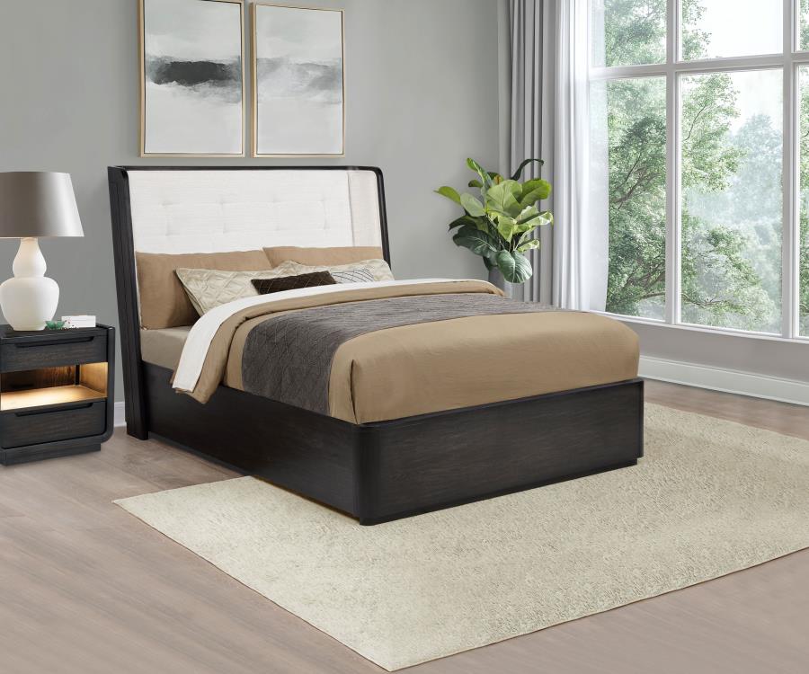Leandro 55-inch Wingback Bed Burnished Black