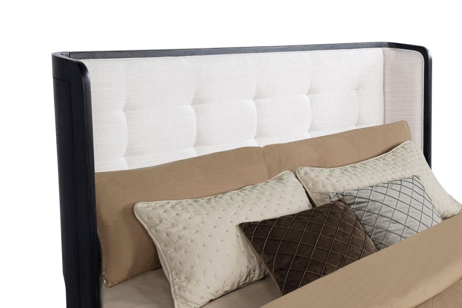 Leandro 55-inch Wingback Bed Burnished Black