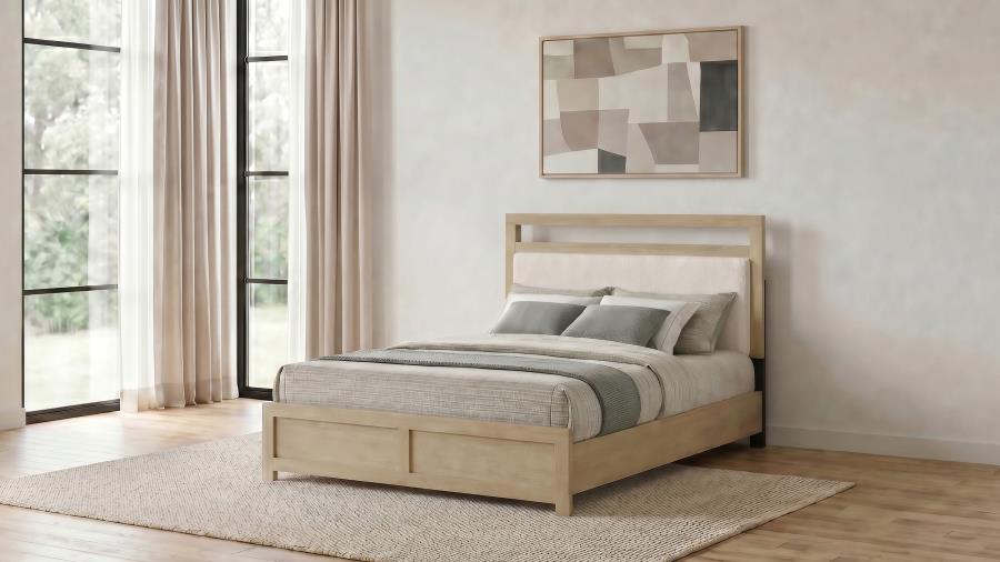 Hendricks Panel Headboard Platform Bed Light Oak