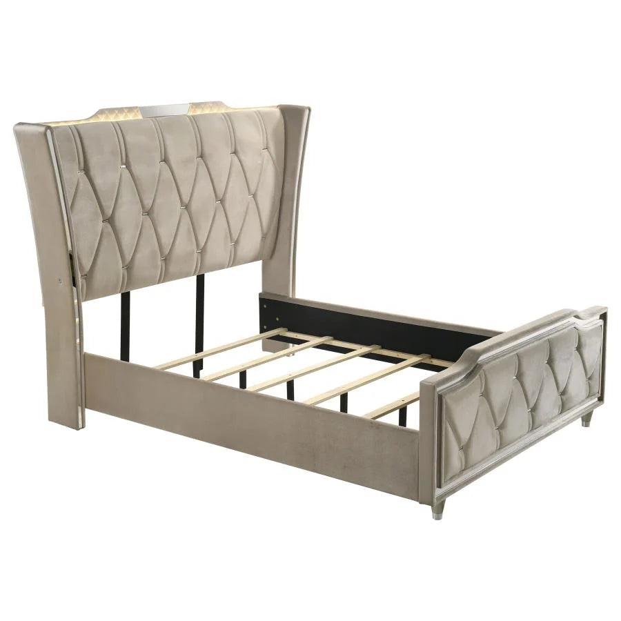 LORIENT 5-PIECE BEDROOM SET IVORY AND CAMEL